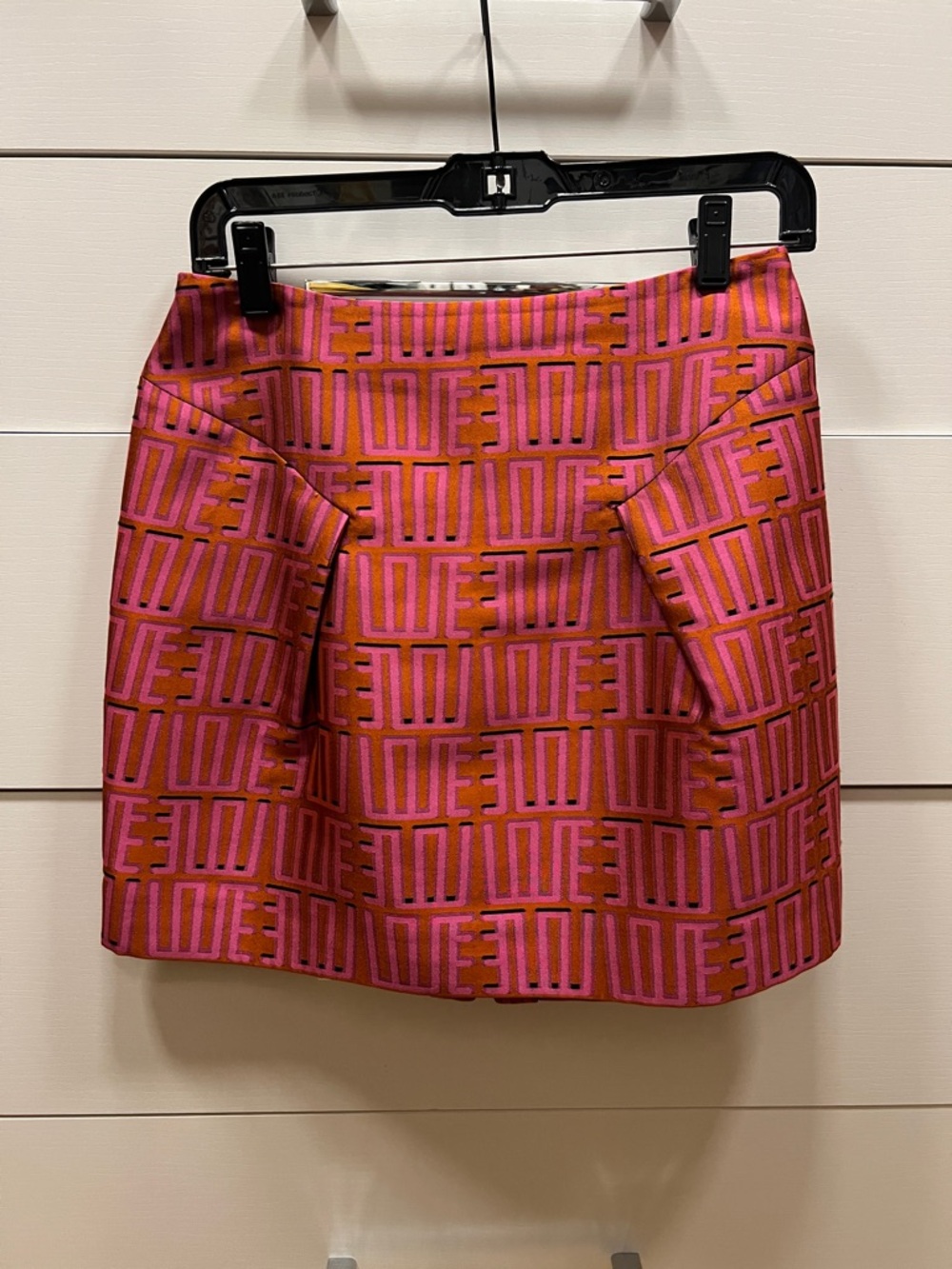 Pink and Orange Geometric Pattern Mini Skirt Kenzo